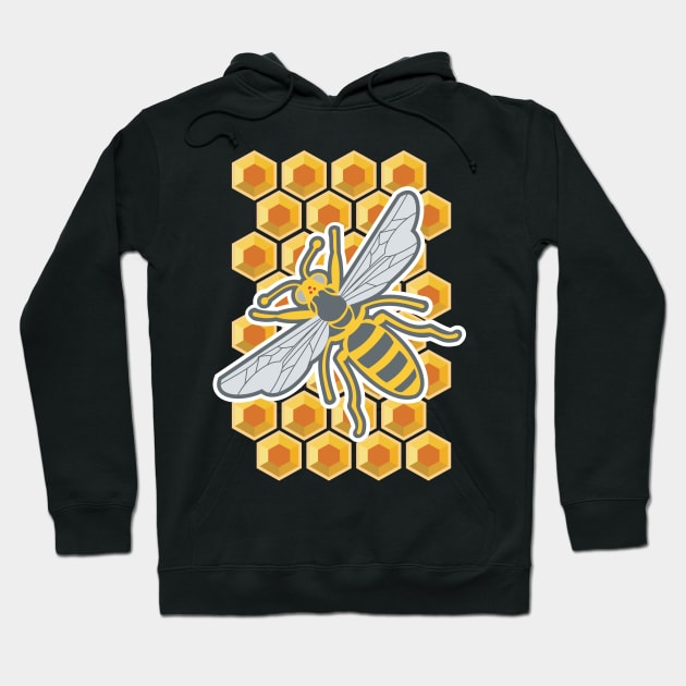 Honeycomb bee Hoodie by evisionarts
